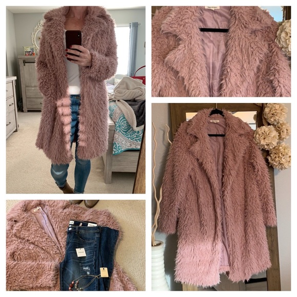 💕🎉HP🎉🌸Vegan Fur Knee Length Coat💕 - Picture 2 of 7
